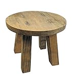 Spetebo Echt Holz Pflanzenhocker - 25x20 cm - Kleiner Deko Hocker...