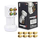 Premium X PXV-QS Quad LNB - 4-Fach LNC Kopf mit LTE-Filter - 4 Teilnehmer -...