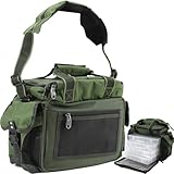 QMBasic Multi ANGELTASCHE inklusive 4 Köder Boxen für Angelzubehör + 1...
