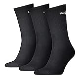 PUMA 6 Paar Unisex Crew Socks Socken Sportsocken MIT FROTTEESOHLE (Black,...