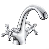 SMZhomeone Wasserhahn im raffinierten Vintage-Stil, Messingkonstruktion mit...
