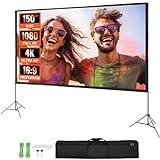 VEVOR Projektion Beamer Leinwand mit Ständer 150 Zoll HD 4K Outdoor Indoor...