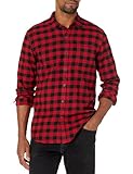 Amazon Essentials Herren Schmal Geschnittenes, Langärmliges Flanellhemd...