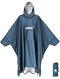ANYOO Leichter Wasserdichter Regenponcho Regenjacken mit Ärmeln Belüftet...