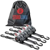 Automatik Spanngurt 3m 25mm mit Verschluss S Haken 300kg/600kg | Set von 4...