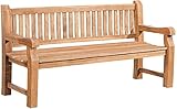 CLP Teakbank Jackson V2 I Wetterfeste Holzbank mit Rückenlehne I Stabile...