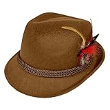 Fedoras Hut für Herren und Damen, verstellbares Band, Feder, Trilby-Hut,...