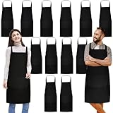 Vyndicca 12 Stück Kochschürze,Backen Schürze mit 2 Taschen,Schwarze...