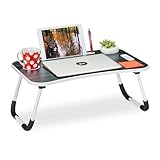 Relaxdays Laptoptisch für Bett & Couch, H x B x T: 26 x 63 x 40 cm,...