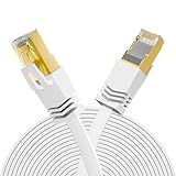 FGB Lan Kabel 10 Meter, Netzwerkkabel Cat 7 Flach mit Vergoldetem RJ45 für...