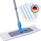 Peggy Perfect Wischmopp Bodenwischer mit Teleskopstiel und 2 Microfaser...