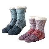 Non Slip Slipper Socks Women, Damen Kuschelsocken Stoppersocken Warme...