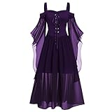 Gothic Kleid Damen Halloween Kleidung - Mittelalter Kostüm Große Größen...