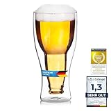 Dimono Doppelwandiges Bierglas 0,33 L Inside Out Umgestülpte Bierflasche...