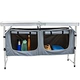 Ondis24 Campingschrank Klapptisch mit Stauraum, Faltbarer Gartentisch...