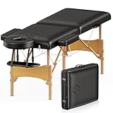 Brelley Mobile Massageliege Klappbar 2 Zone, Höhenverstellbare...
