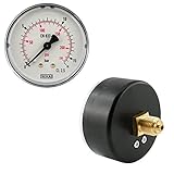 Fittingstore - Waagerecht Manometer Ø 40, 50, 63 mm Druckluftmanometer,...