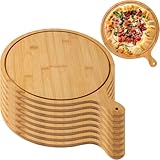 Bambus-Pizzabrett-Set, rund, 15,2 - 33 cm, zum Schneiden, Servieren und...