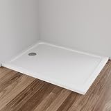 IMPTS Duschwanne 75x90x4 cm Duschtasse Komplett Set Quadrat Extra Flach...