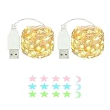 2 Stück LED Lichterkette, 30LED 3M / 10Ft USB lichterkette außen/innen...