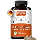 Reishi Pilz Extrakt hochdosiert | 200 Reishi Kapseln | 40% Polysaccharide |...