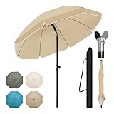 WOLTU Sonnenschirm Balkon φ 135 cm, Strandschirm UV-beständig...