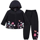 LZH Mädchen Kinder Regenjacke mit Kapuze Regenhose 2pcs Bekleidungsset,...