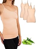 Basic Treasure 3er-Pack Unterhemden Damen, Spaghettiträger Top Damen,...