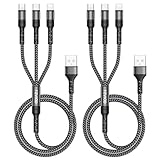 RAVIAD Multi USB Kabel [2Stück 2M] 3 in 1 Universal Ladekabel...