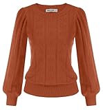 GRACE KARIN Herbst Pullover Damen Rundhals Langarm Freizeit Strickpullover...