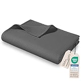 WOHNWOHL® Tagesdecke (150x200cm) • Leichte Waffelpique Decke • 100%...