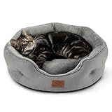 BEDSURE Katzenbett waschbar Katzen Bettchen - 51x48x15cm Katzen Bett grau...