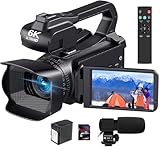 Videokamera 6K 64MP HD Camcorder, WiFi IR Nachtsicht YouTube Kamera...