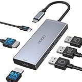 USB C Hub Dual HDMI Adapter, Aluminiumgehäuse Docking Station, Dual 4K...