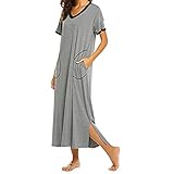 riou Lässiges Sommer-T-Shirt für Damen, kurzärmelig, mit Taschen,...