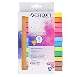 Westcott Kreide 12 Stück Bunt | 12er Pack Tafelkreide mit 1,2cm ⌀ in...