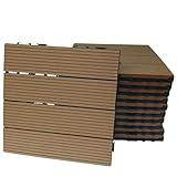 WPC-Bodenfliesen für den Außenbereich, zum Stecken, für Terrasse,...