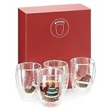 Navaris 4x doppelwandige Gläser 350ml - Thermogläser für Cappuccino...