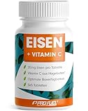 Eisentabletten hochdosiert 365x mit 20 mg Eisen + Vitamin C (20mg) aus...