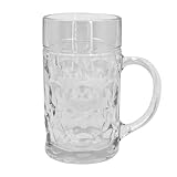 Boland 54249 - Bierkrug aus Glas, 1 Liter, Maßkrug für Party, Geburtstag...