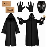 Squid Maske + inkl Umhang+Maske+Handschuhe+Karte*10,für Halloween,...