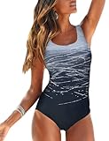 Bsubseach Ein Stück Badeanzug für Frauen Tummy Control Badeanzug Criss...