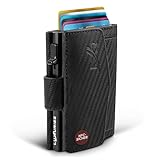 Luxurizz Smart Wallet in Carbon Optik aus echtem Leder schwarz - Slim...