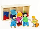 VDP Puppenfamilie - Biegepüppchen - Spielpuppe für Holz Puppenhaus ab 3 -...