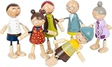 small foot Biegepuppen-Familie aus Holz, 6 Puppen, detailreich, flexibel...