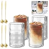 HOMURY Latte Macchiato Gläser: 4er Set Doppelwandig Kaffee Gläser,...