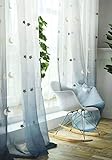 Lactraum Gardine Kinderzimmer Mädchen Junge Tranparent Bestickt Stern Mond...