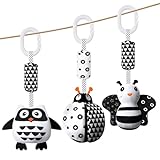 Aolso Kinderwagen Spielzeug, 3Pcs hängendes Rasselspielzeug,...