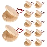 12 Stück Holz-Kastagnetten, Finger-Percussion-Musikinstrumente für Kinder...