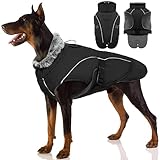 Hundejacke Wasserdicht, Hundemantel Fleece Gefüttert Warme Hundeweste...